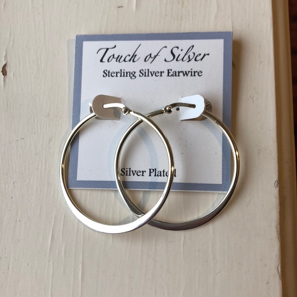 silver hoop earrings